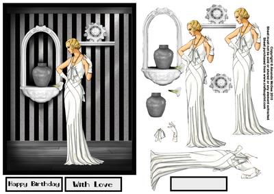 Art Deco Lady at Home Step by Step