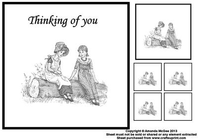 Thinking of You 8x8 Black and White Topper