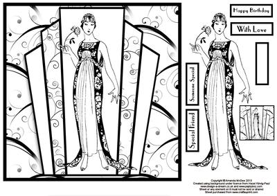 Art Deco Elegance 2 8x8 Black and White Topper