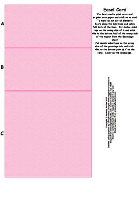 Easel Card Blank for Girl in Pink Cup Decoupage