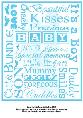 Baby Feet Subway Print - Boy