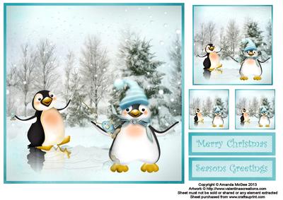 Fun on Ice 8x8 Square Topper Sheet