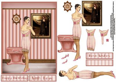 In the Dressing Room Card Front and Decoupage