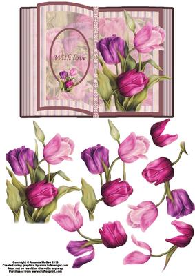 Pink and Lilac Tulips Book Sheet