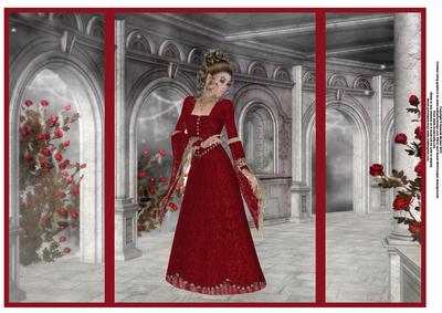 Lady in Red Large Gatefold Card