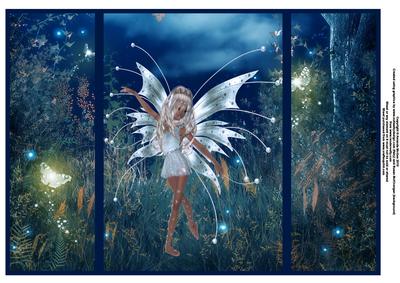 Fairy Dancing with the Butterflies Large Gatefold Card
