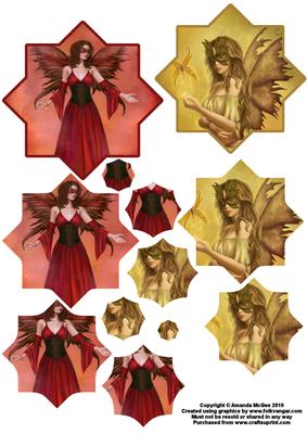Butterfly Fairies Star Pyramid Duo Sheet