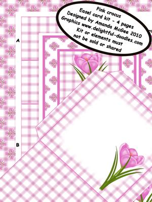 Pink Crocus Easel Card Kit - 4 Pages