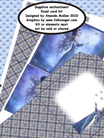 Sapphire Enchantment Easel Card Kit - 4 Pages