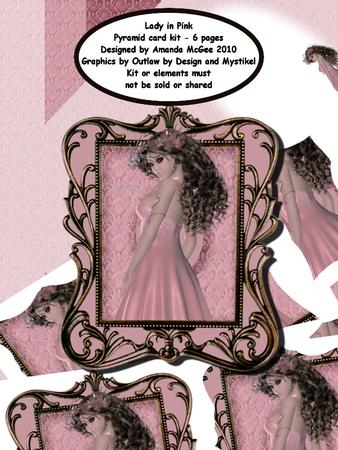 Lady in Pink Pyramid Card Kit - 6 Pages