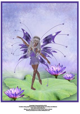 Fairy Dancing in the Lily Pads A4 Card Sheet