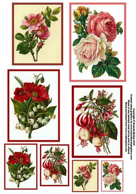 Pretty Pink and Red Floral Toppers