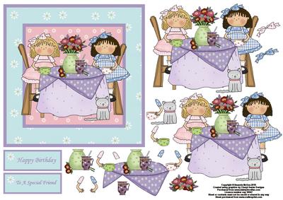 Good Friends Card Front and Decoupage