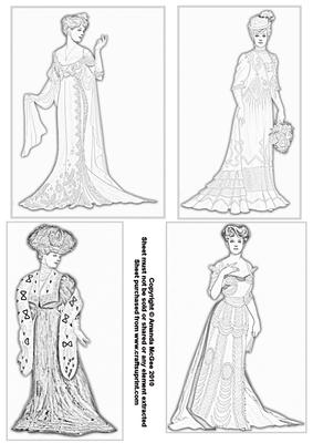 1900s Ladies Digital Stamps