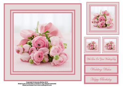 Pink Roses 8x8 Topper Sheet