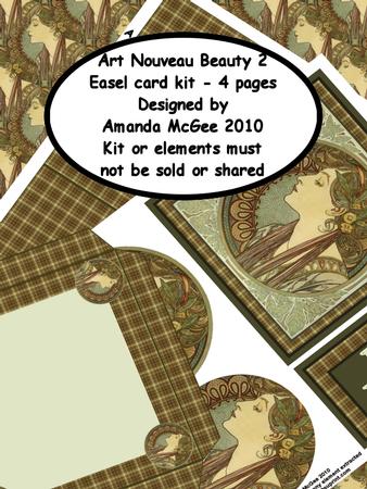 Art Nouveau Beauty 2 Easel Card Kit - 4 Pages