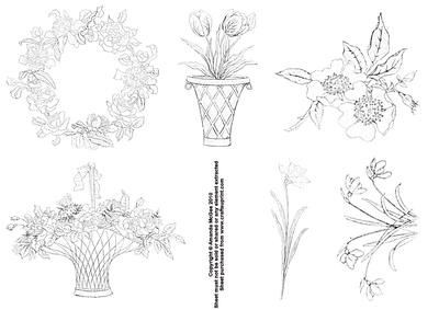Kate Greenaway Digital Stamps - Whimsical Florals