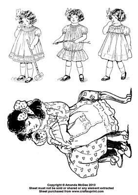 Little Girls Digital Stamps