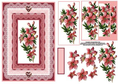 Pink Flowers and Lace Pyrmaid