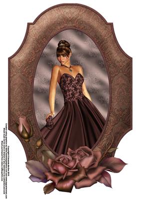 Pretty Girl at the Ball Framed Topper
