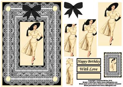 Lady and Lace Card Front with Pyramid 1