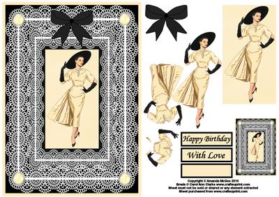 Lady and Lace Card Front and Decoupage 1