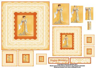 Lady and Lace Card Front and Pyramid 2