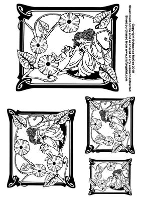 Art Nouveau Fairies Digital Stamps 1