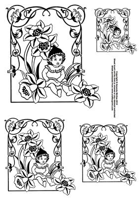 Art Nouveau Fairies Digital Stamps 2