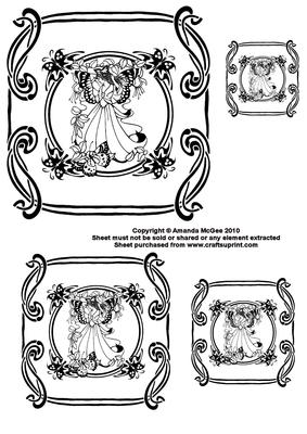 Art Nouveau Fairies Digital Stamps 4