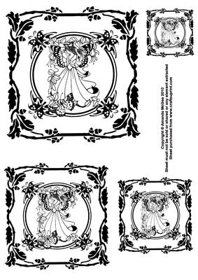 Art Nouveau Fairies Digital Stamps 5