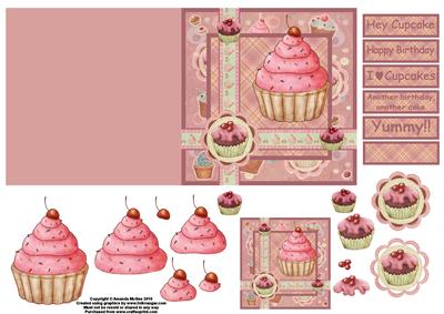 I Love Cupcakes Quick Card with Decoupage 2
