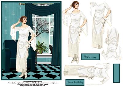 Elegant Deco Card Front and Decoupage