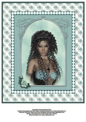 Beauty with Roses and Pearls A4 Card Front