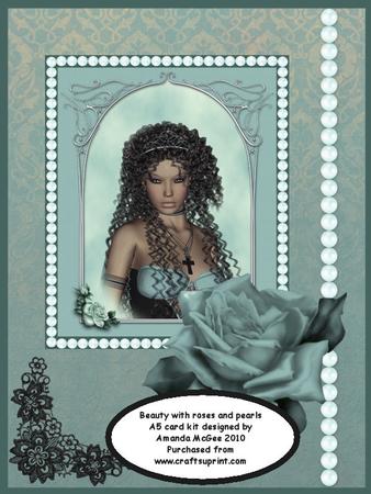 Beauty with Roses and Pearls Decoupage Kit - 6 Sheets