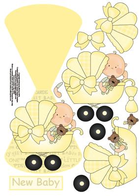 Baby Buggy in Lemon Wobble Card