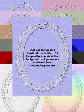 Oval Lace Card Fronts Kit - 12 in Total
