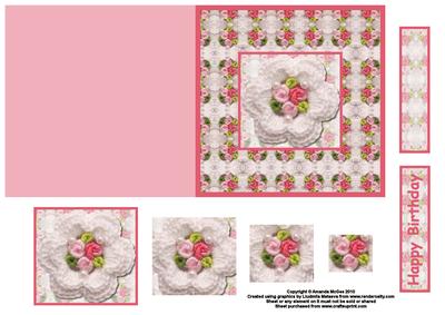 Knitted Flower Quick Card with Pyramid