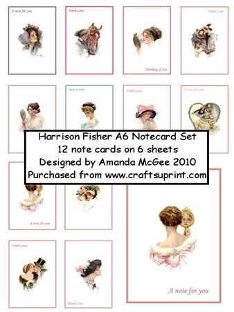 Harrison Fisher Notecard Set - 12 in Set