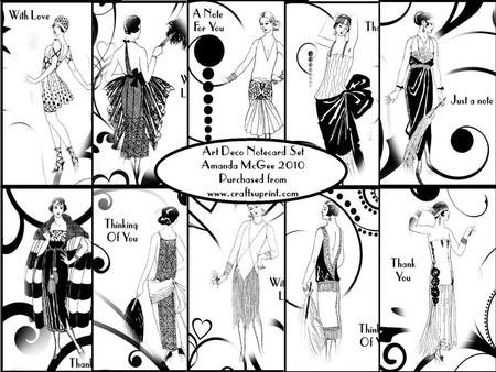 Art Deco Notecard Set - 10 in Set