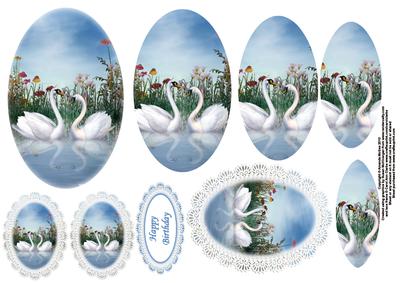 Swans and Lace Pyramid to Go with Card Front - Sheet 2 of 2