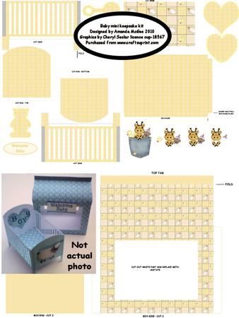 New Baby Keepsake Mini Cot Kit with Gift Bag
