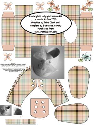 Baby Girl Trainer Kit with Box - Pastel Plaid