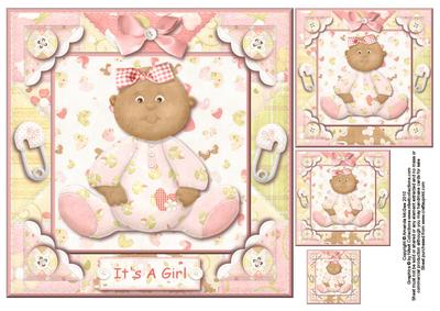 Baby Girl 8x8 Topper - Ethnic Baby