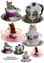 Kitties in Cups Toppers