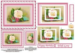 Rose on Book Concentric Pyramid Panel