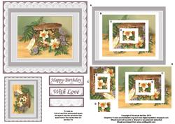 Basket of Flowers Concentric Pyramid Panel