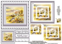 Seaside Cottage Concentric Pyramid Panel