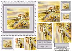 A Cottage by the Sea Card Front with Pyramid