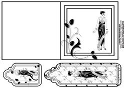 Art Deco Lady Quick Card with Tag and Bookmark 2